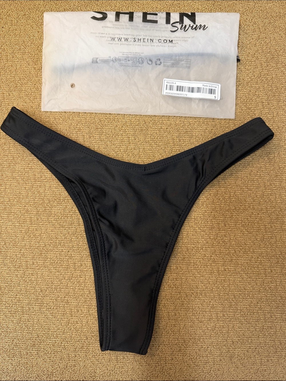 SHEIN Black Brazilian bikini bottom Size S